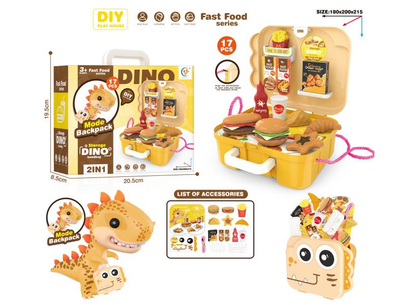 Dinosaur Backpack Fast Food House Set