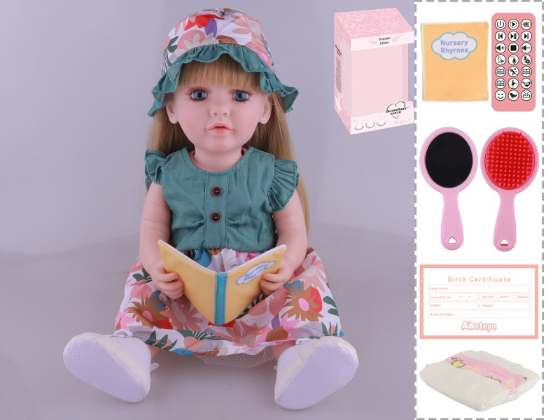 22-Inch Bionic Smart Rebirth Doll, Capable Of Bionic Shaking Of The Head, Raising Of The Hand, Mouth Movement To Speak, Intelligent Dialogue, Recording, Imitating The Tongue, Oral Skills, Dance Music