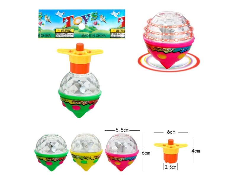Windup Top Toy With Light