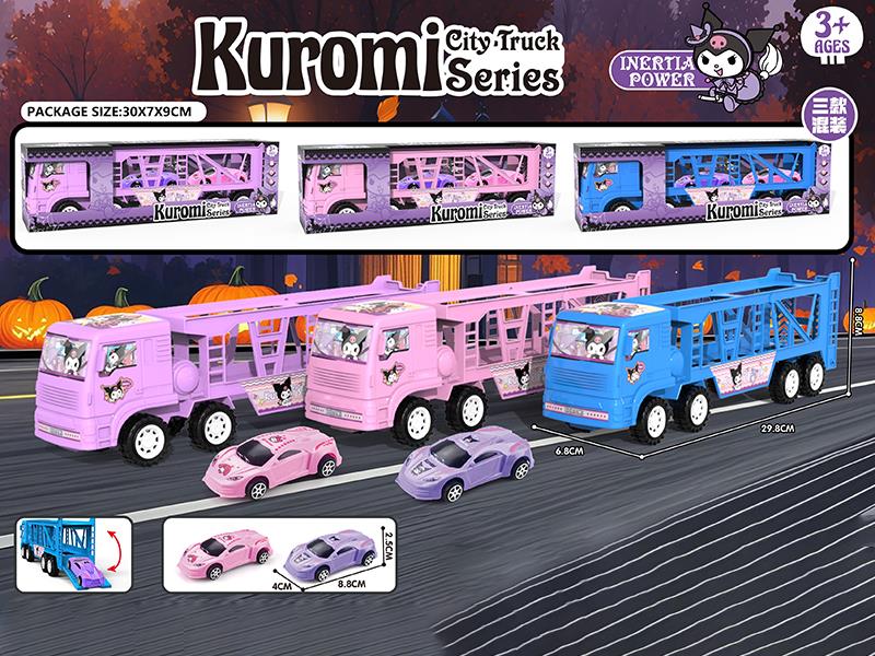 Friction Double Decker Tow Truck With Kuromi Simulated Cars