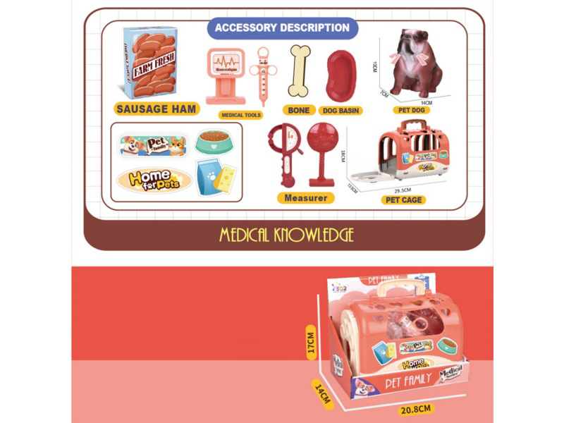 Pet Cage With Rubber Dog