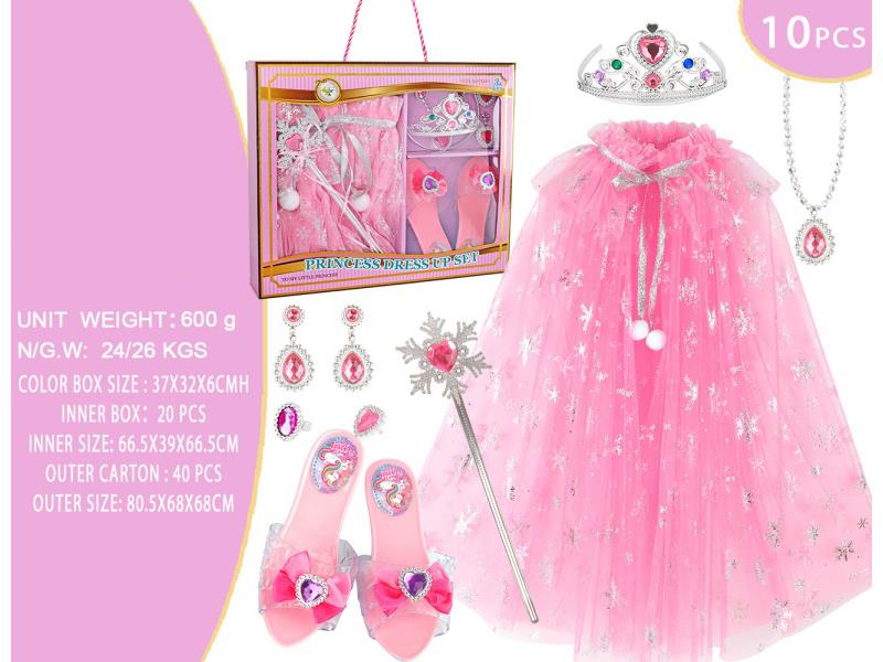 A 10-Piece Princess Colorful Cape Accessory Set