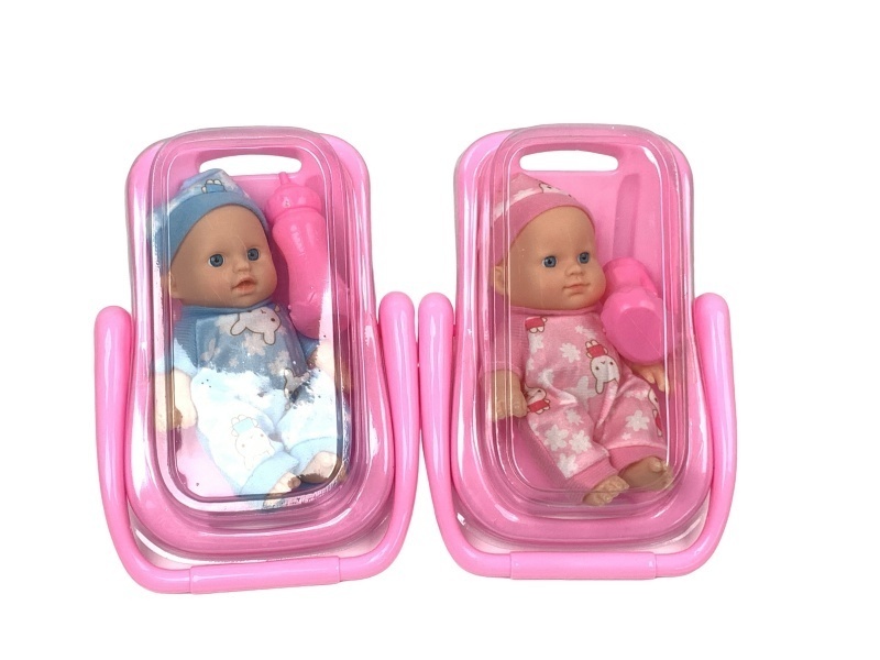 8-Inch Plush Toy With A Basket And A Baby Bottle Strap