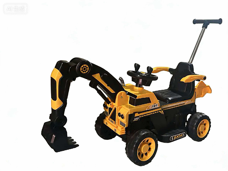 Children's Electric Excavator With Push Handle