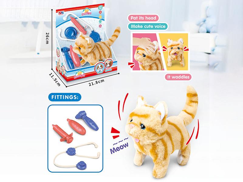 Electric Plush Cat Doctor Toy