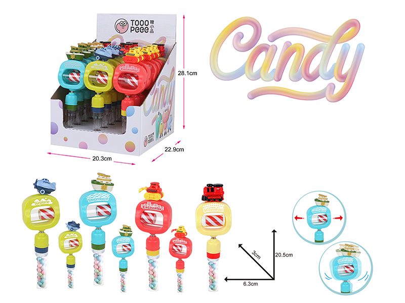 Transports Tool Whistle Candy Toys 18pcs