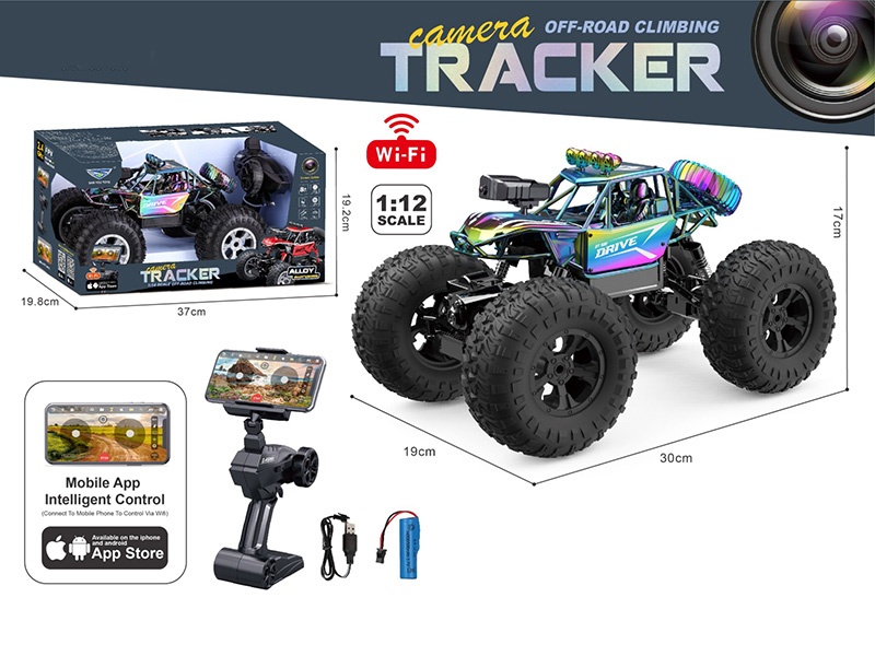 Extra-Large Climbing Wheel Remote Control Seven-Color Neon, Uv-Coated Plastic Climbing Camera Vehicle