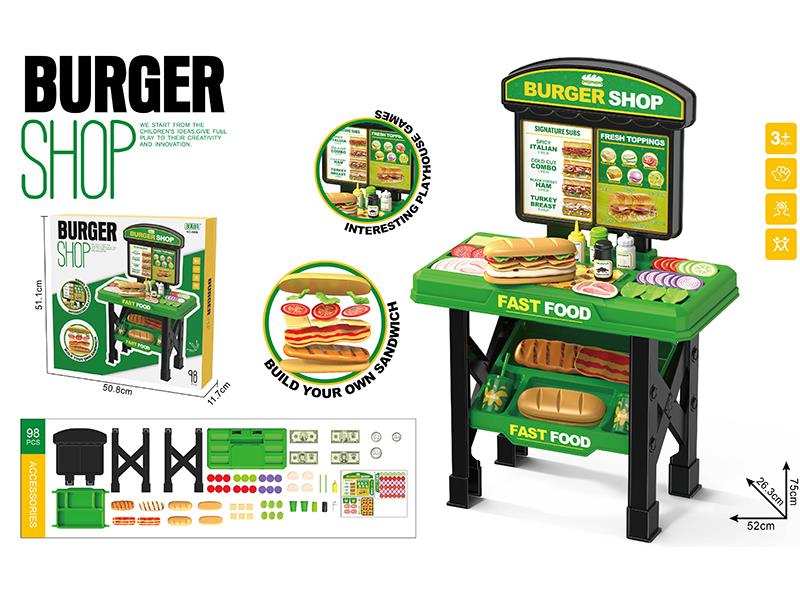 Burger Shop Play House Toys 98pcs