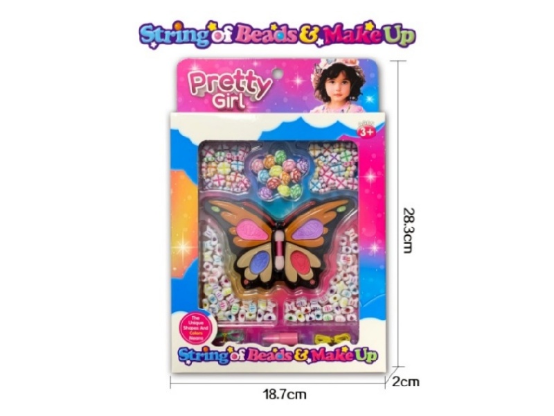 Butterfly Makeup Colored Acrylic Bead Set