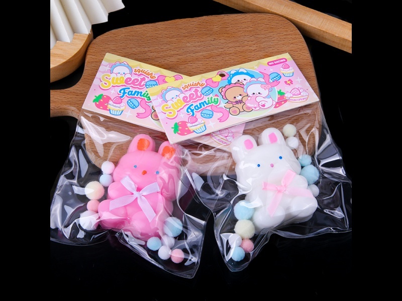 Jelly Kneading Fun Painting Series: Little Rabbit Bow + Hairball + Card Head