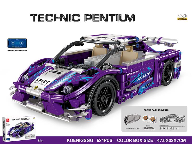 2.4G 4-Channel Remote Control Koenigsegg Model Building Blocks 531pcs