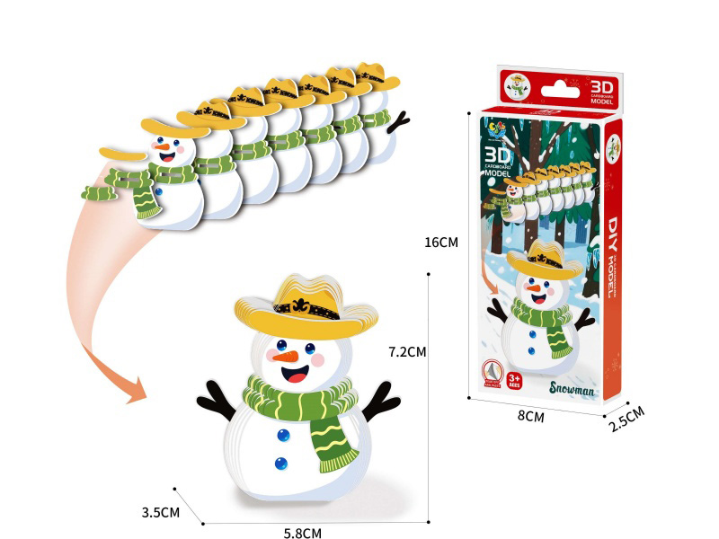 3D Animal Stereoscopic Puzzle Christmas Snowman Accessories Number :22