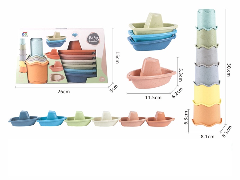 Straw Water Triangle Boat Round Cup Jenga Set