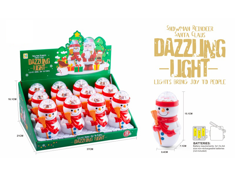 Snowman Flash Sticks(With Light And Music)12pcs