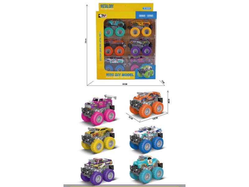 Simulated Alloy Rebound Graffiti Car (6Pcs)