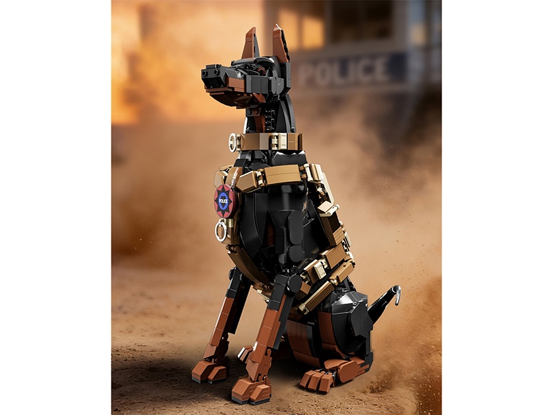 Doberman Police Dog Building Blocks