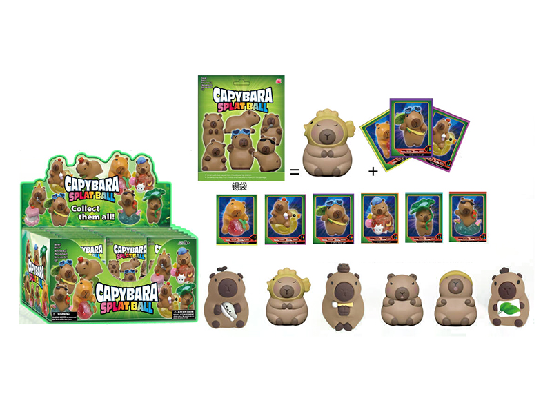 2.5" PVC Capybara Toy + 3 Cards(24PCS)