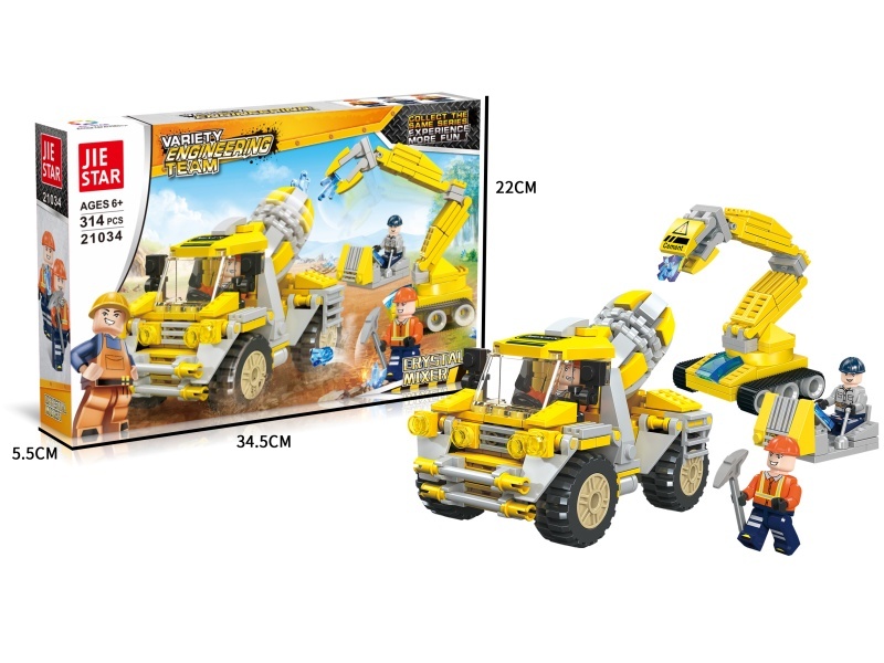 Building Blocks: 314 PCS Of Crystal Mixer Truck