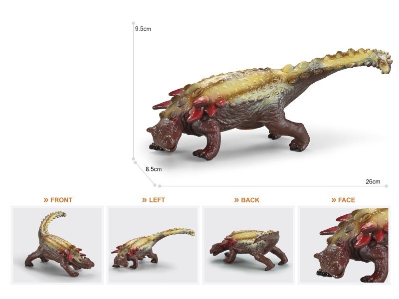 10.5-Inch Painted Thick-Fleshed, Cotton-Rich And Soft Rubber Ankylosaurus