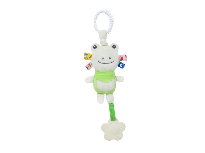 Bb Called Green Frog Baby Comfort Teething Tube Bell Plush Pendant
