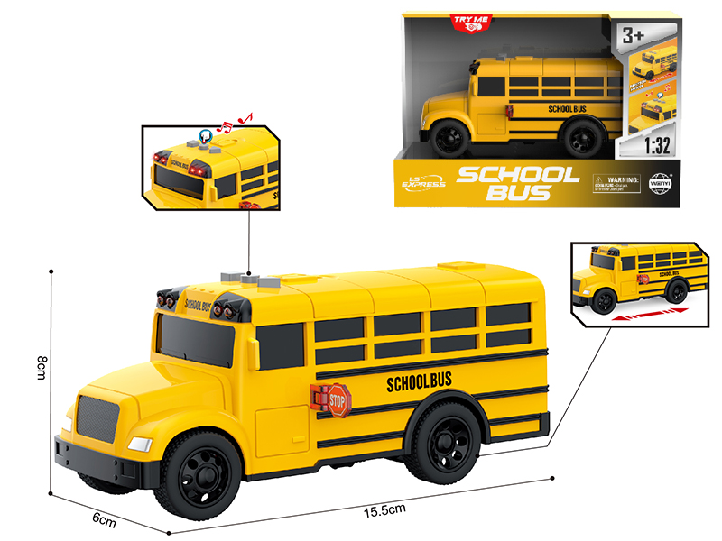 1:32 Friction School Bus(Sound & Lights)