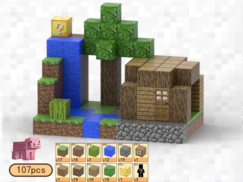 Streamside Cottage Magnetic Cube Building Blocks 107pcs