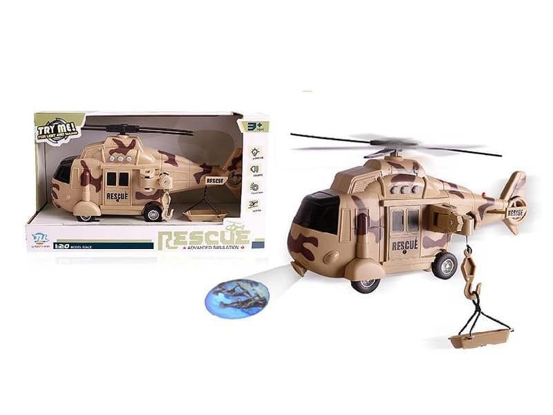 1:20 Friction Military Science Rescue Projection Helicopter