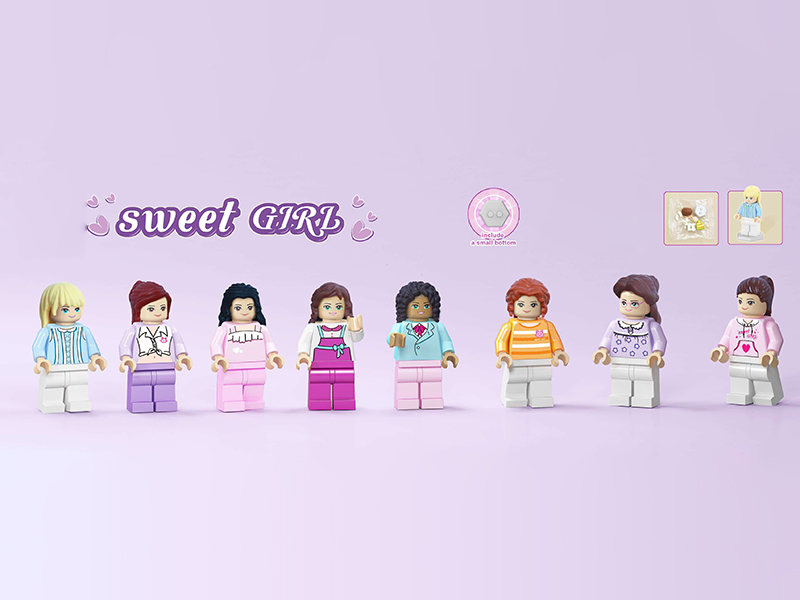 Girls Characters Small Particle Building Blocks Doll