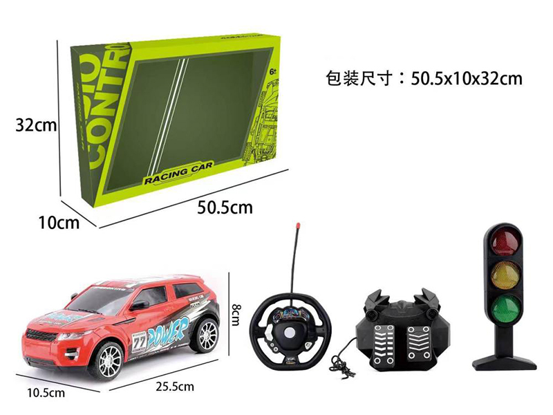 27Mhz 1:16 4-Channel Gravity Sensing Steering Wheel Pedal Remote Control Sports Car With Flash Light(Included Batteries) + Traffic Light