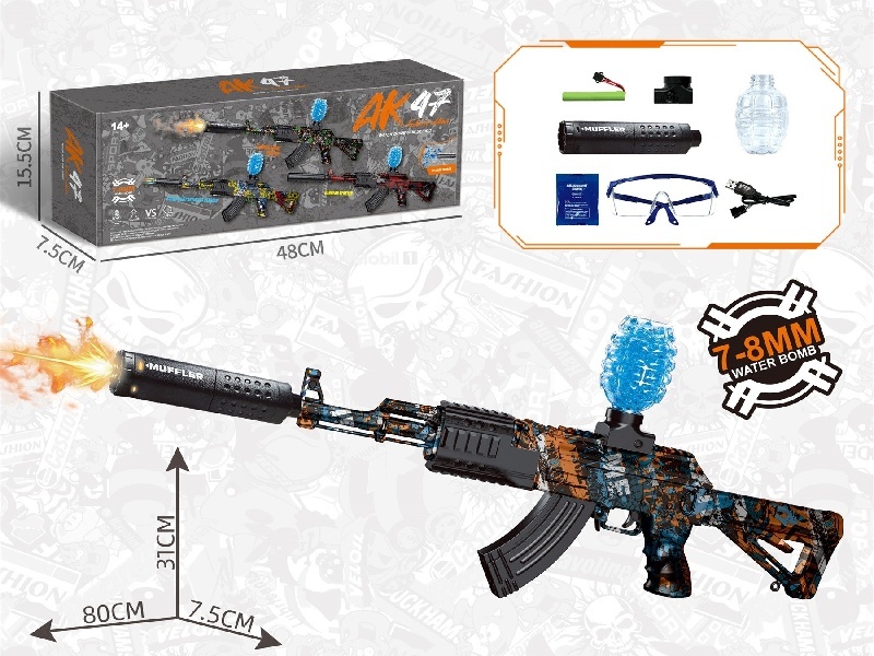 Big Ak47 Water Bomb Gun Camouflage Orange (Spray Light)
