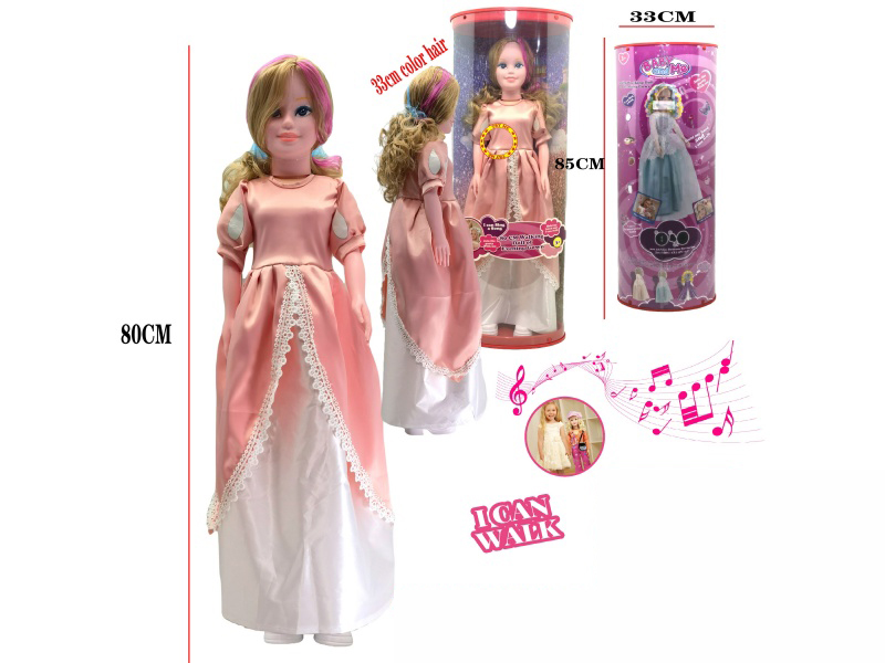 80cm Walking Princess Doll With Music(2xAG3 Batteries)