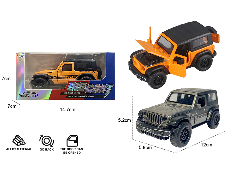 1:32 Wrangler Pull Back Alloy Car With Sound And Lights