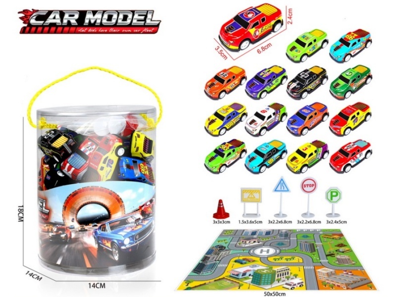 Pull Back Iron Pickup Trucks Set