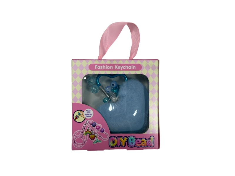 Diy Beaded Plush Heart-Shaped Mountain Climbing Buckle Bag Pendant (Grand Royal Blue Style)