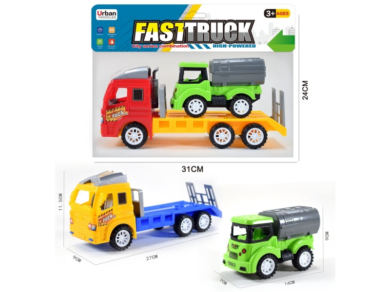 Friction Tow Truck With Slide Street Sprinkler