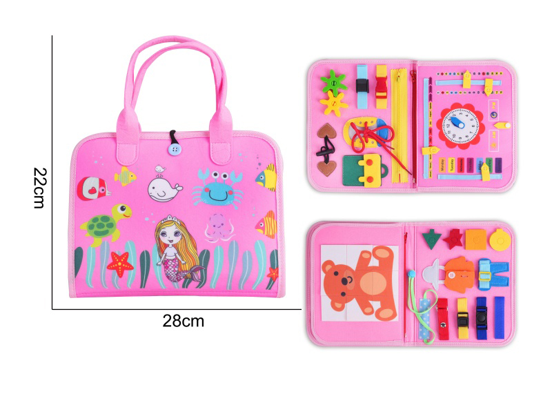 Montessori Early Childhood Education And Intelligence - Felt 3-Page Mermaid Busy Edition