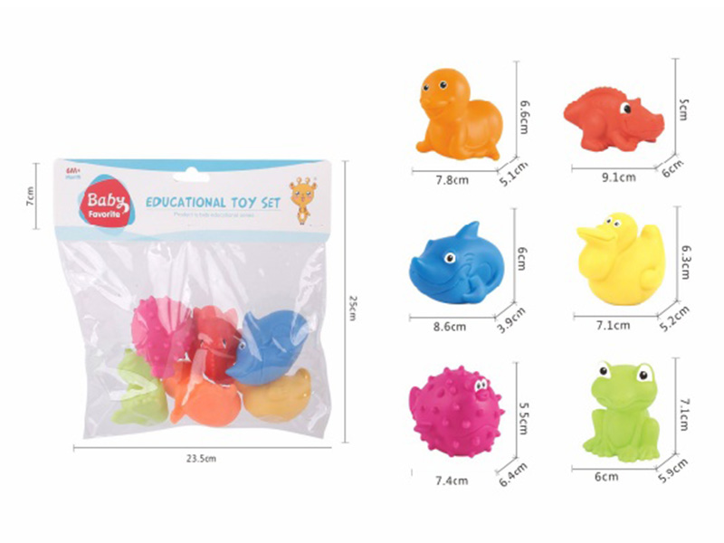 Bathroom Toys Spray Water Sea Animals 6pcs
