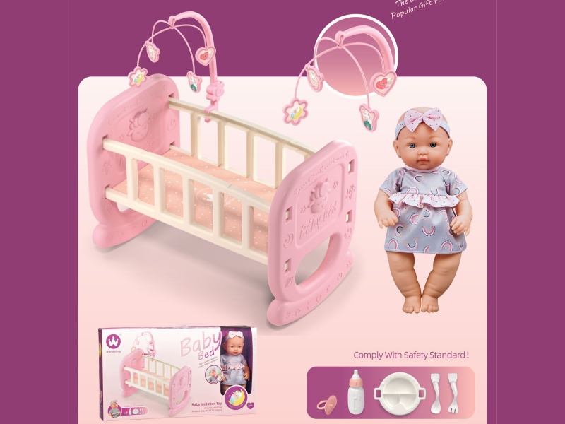 Bed + 12-Inch Head, Hands And Feet Rubber Body Inflatable Doll