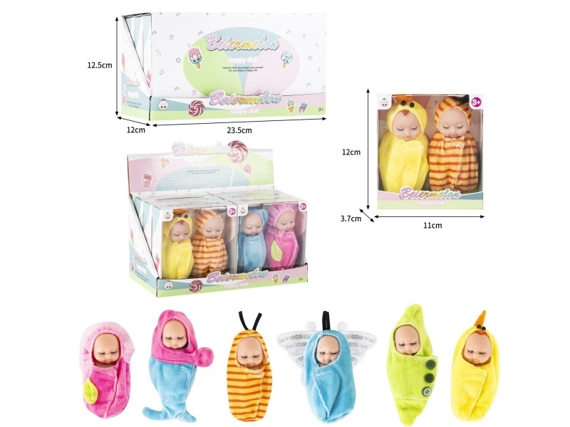 4-Inch Solid 2-Person Sleeping Doll (6 Boxes)