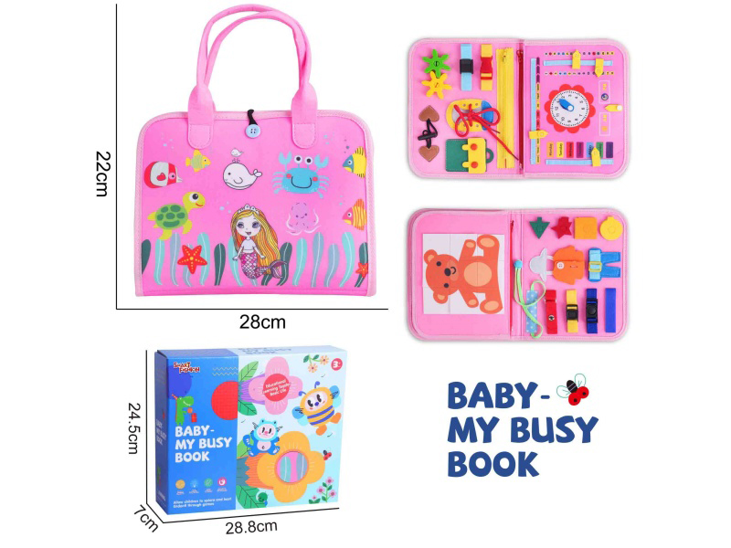 Montessori Early Childhood Education And Intelligence - Felt 3-Page Mermaid Busy Edition