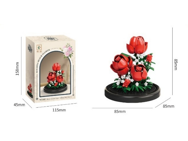 Building Blocks: 150 Pcs Of Rose + Base