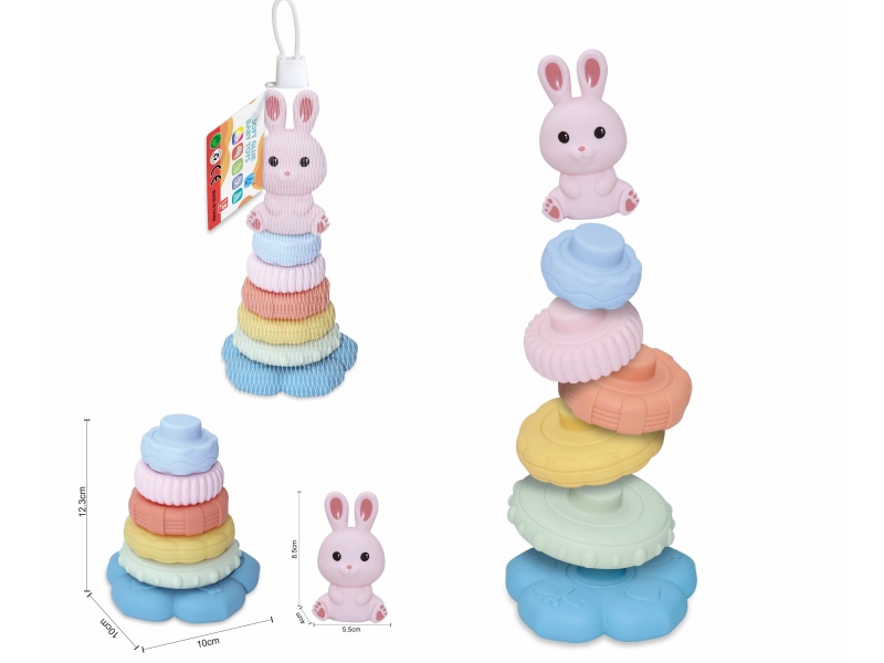 Soft Plastic Animal Stacking Toy(Rabbit) 7pcs