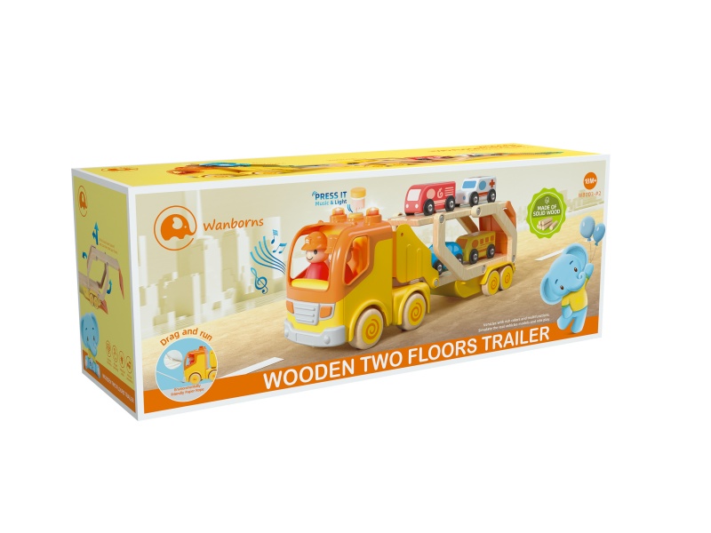 Wooden Two-Layer Trailer With Music And Lights