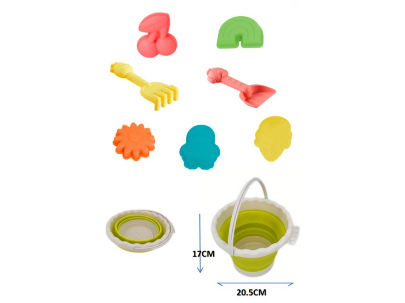 Fold Sand Bucket Set 8PCS