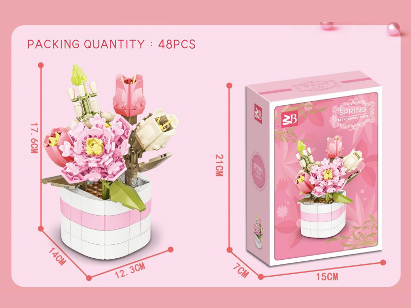 Building Blocks: Spring Full Of Flowers Potted Plant 330 Pieces