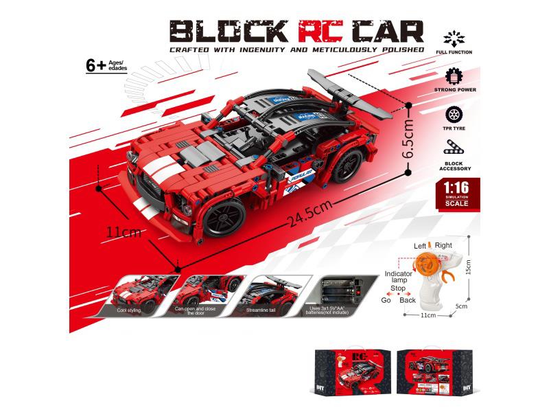 1:16 Building Block Remote Control Car - Mustang (Number Of Pieces: 404Pcs) Does Not Include Electricity