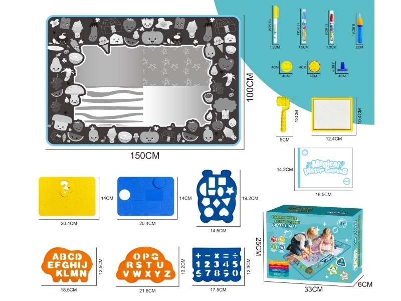 150*100 Black And White Water Painting Carpet