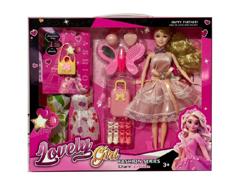 11.5" Solid Doll With Adornment Toys, Dress Up Set