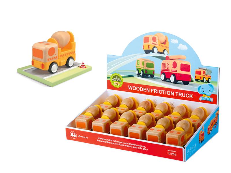 Wooden Mini Mixer Truck With Music And Lights 12PCS/Box