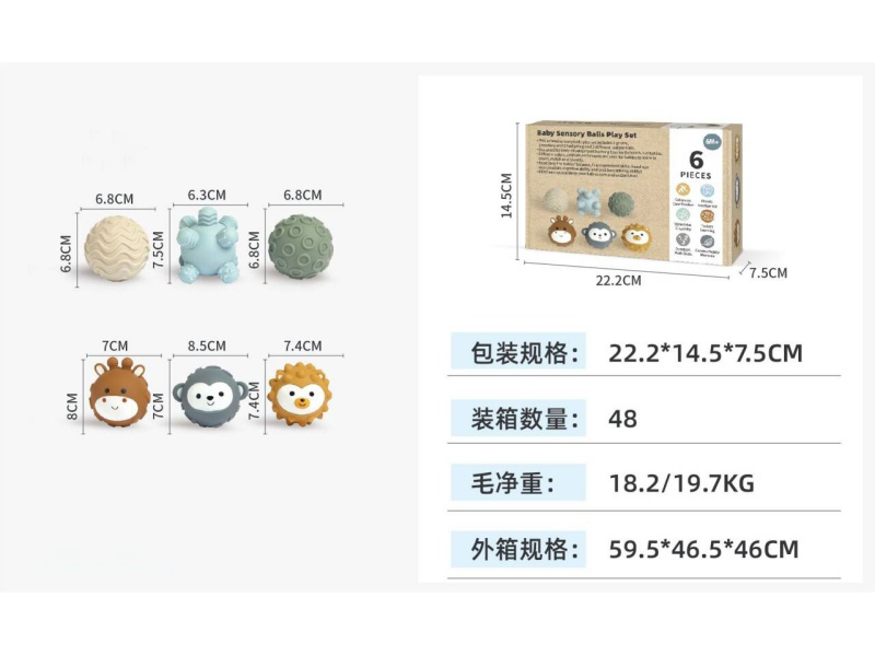 Montessori Touch Ball Set (6Pcs)